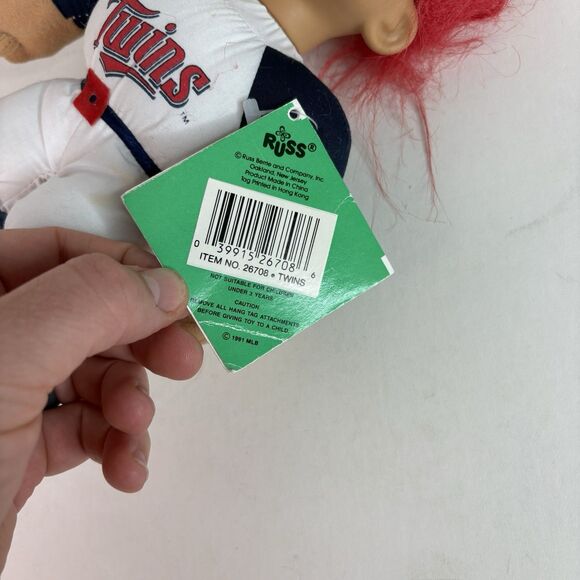 Vintage Minnesota Twins Good Luck Troll 12”, 1991 Russ, Soft Body With Tags - Picture 5 of 6